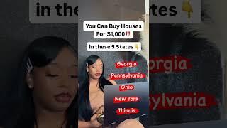 Buy Houses for $1,000 in these States