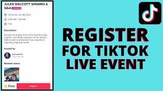 How to register for tiktok live event