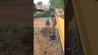 Excavator Pipe Laying Work | Roadside Drainage System Construction