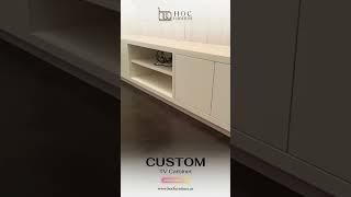 Customize your TV cabinet with premium finishes and smart storage solutions. Order now!  #TVCabinet