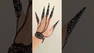 Nail ring chain bracelet Dancer Women Rave Festival Burning man Steampunk Fetish