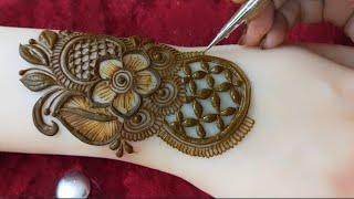 Very Beautiful Unique Floral Henna Design For Back Hand || Latest Full Hand Floral Henna Tutorial