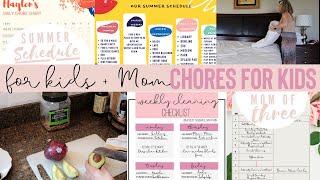 SUMMER SCHEDULE FOR KIDS AND MOM | CHORES FOR KIDS | MOM OF 3 | THOUGHTFUL SAVVY MOM