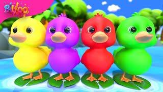 Five Little Ducks Song | Colorful Ducks | BluLoo Nursery Rhymes & Kids Songs