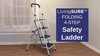 Folding Four Step Ladder by LivingSURE™ - Easy Comforts