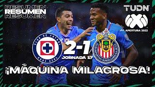 Resumen y goles | Cruz Azul 2-1 Chivas | Liga Mx Apertura 22 -J17 | TUDN