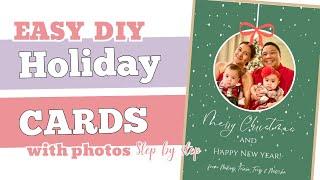 How to Make a FREE DIY Digital HOLIDAY CARD with Photo | Quick and Easy Christmas Cards in CANVA