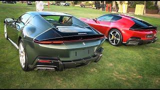 $400,000 Ferrari 12Cilindri Engine start and driving at Car Week 2024