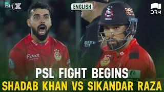 PSL Fight Begins | Shadab Khan vs Sikandar Raza | Islamabad vs Lahore | Match 1 | HBL PSL X | M3O1K