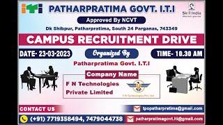 Campus Recruitment Drive on 23-03-23 / Part-I / F N Technologies Private Limited