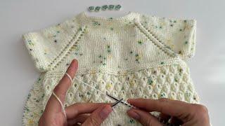 1 YUMAKATAN 2 YAŞ YAKADAN BAŞLAMA BEBEK YELEĞİ BAŞTAN SONA ANLATIMI#knittingdesignforbaby #crochet