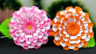 NEW !! Beautiful Paper Flower Making | Paper Crafts For School | Home Decor Crafts| Paper Craft