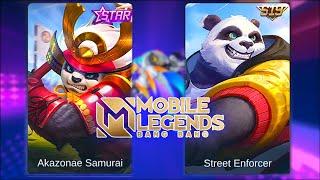 Akai Street Enforcer VS Akazonae Samurai Skin Comparison MLBB