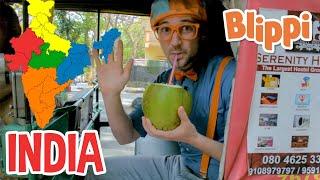 Blippi Travels to India | Learn About India For Kids | Learning About the Rickshaw Tuk Tuk