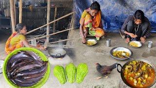 How to Cook SHINGI FISH recipe with FRESH PAHADI VEGETABLES by a tribe MOTHER | rural life India