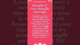 Manglik dosh | Manglik & Non-manglik marriage