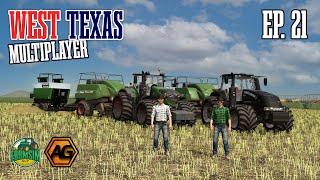 Baling Canola Straw and Finishing Silaging - West Texas Multiplayer with Argsy - Episode 21