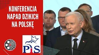 J. Kaczyński: NAPAD DZIKICH NA POLSKĘ. Konferencja, pytania dziennikarzy