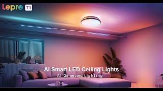 Lepro T1 AI Smart Ceiling Light 24W, Music Sync, AI Generated Lighting, Voice Control, Waterproof