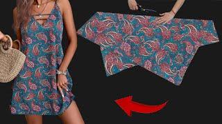 WOW️Only 1 meter fabric Summer Stylish Dresses Cut and Sew in 10 Minutes  Summer Trends Dresses