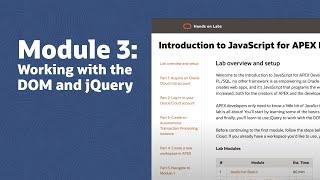 Module 3: Working with the DOM and jQuery