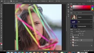 Portrait retouching. Timelapse video.