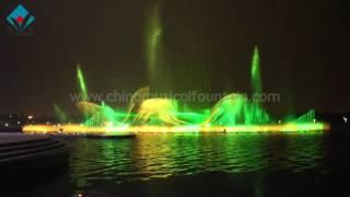 Laser musical fountain show in Qianlongqu Park, Suzhou