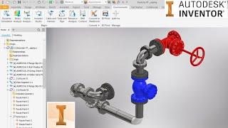 Autodesk inventor 2022 tutorial l Piping l Tube & Pipe Design l Content center