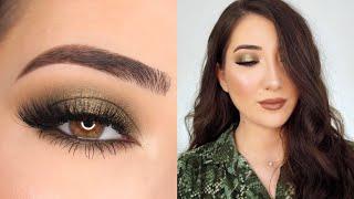 OLIVE GREEN HALO SMOKEY EYE MAKEUP TUTORIAL