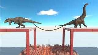 Carnivorous Dinosaurs and Herbivores Dinosaurs Battle in Tug of war - Animal Revolt Battle Simulator