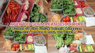 ATUR BUDGET MAKAN SEHARI HARI‼️| BUDGET 50 RIBU UNTUK BELANJA MINGGUAN STOK MAKAN 3 HARI, APA BISA 