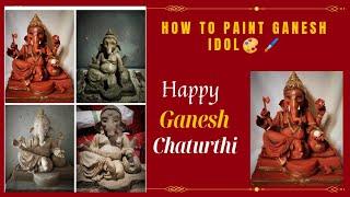 how to paint ganesh idol / ganesh idol making /️️