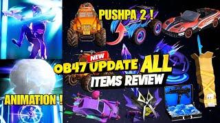 OB47 FULL COLLECTION REVIEW | OB47 ALL SKIN COLLECTION OF FREE FIRE |OB47 ALL LEGENDARY ITEMS REVIEW