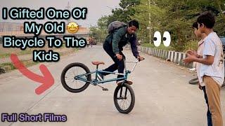 Two kids Came From Far To Meet Me And I Gifted One Of My Old Bicycle |Akram Rider #bmx #concept