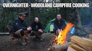 overnighter in a woodland - woodland cooking - campfire meat feast