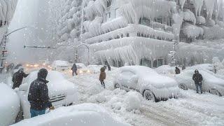 Hace 2 minutos en Italia! Una poderosa tormenta de nieve congela la vida en Abruzzo