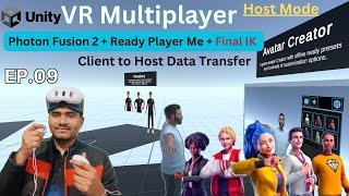 Unity VR Multiplayer Using Photon Fusion 2 & Ready Player Me (Ep.09): Client to Host Data[Host Mode]