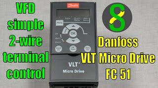 VFD simple 2-wire terminal control - Danfoss VLT Micro Drive FC 51