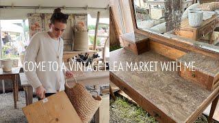 vintage flea market vlog | come to a vintage flea market with me