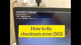 How to fix checksum error number 502