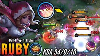 34 Kills + 2x MANIAC!! MVP 20.4 Points Ruby The Real Monster!! - Build Top 1 Global Ruby ~ MLBB