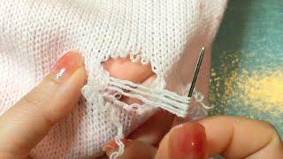 Learn How to Mend a Hole in a Knitted Sweater