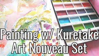 Painting With Art Nouveau Kuretake Set For The First Time!