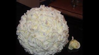 #1 DIY How to Make Your Bridal Bouquet Wedding Brooch Bouquet Real Touch Foam Roses Part 2