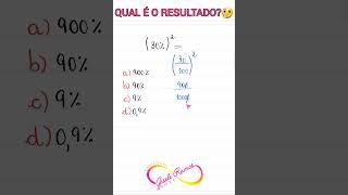 QUAL É O RESULTADO DE 30% ELEVADO AO QUADRADO?‍ PROF GISELE RAMOS #shorts