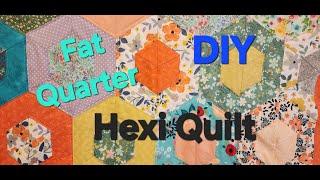 Fat Quarter Hexi Quilt, Sew Jo Inspiration, DIY Hexagon, #createwithscraps, #fatquarterquilt, #sew