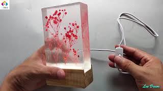 Amazing ideas for bedroom - DIY Make beautiful night lamp with expoxy resin and flowers