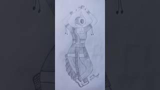 odissi dance art design ⭕‼️⭕ || easy rangoli design || #youtubeshorts #shorts