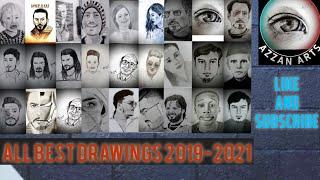 Showing all my sketches from start | | Azzan Arts.  #art #sketch #pakistan