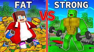 FAT JJ vs STRONG Mikey Gym Battle - Minecraft Animation / Maizen